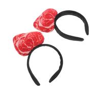 SOPOTUTU 2pcs Realistic Faux Meat Headband Eye-catching Food-themed Party Hairband for Cosplay Festival Halloween Photo Props Unique Costume Accessory for Fun Role Play