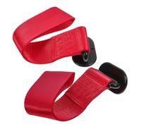 SOPOTUTU 2pcs Red Tow Hook Decoration Abs Nylon Adhesive Automotive Trailer Towing Ring for Bumper Styling Easy Installation Fade Resistant
