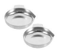 SOPOTUTU 2pcs Reusable Stainless Steel Scale Pans for Precise Jewelry and Food Weighing Scratch-resistant Trays with Deep Design for Cosmetics and Powder Suitable for Kitchen and Store Use