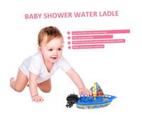 SOPOTUTU 2Pcs Shower Little Boat Shape Wind-up Plastic Bath Boats for Safe Floating Water Sprayer Random Color for Bathtub Fun Random Color