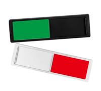 SOPOTUTU 2Pcs Sliding Privacy Door Signs for Office Restroom Conference Acrylic Abs Material Blank Vacant Occupied Indicators Easy to Install Visible Black Silver Panels
