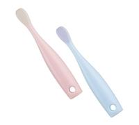 SOPOTUTU 2pcs Soft-bristled Toothbrush with Tongue Cleaner Ergonomic Small Handle for Boy Girl and Material Gentle Gum Care and Easy Grip for Oral Training