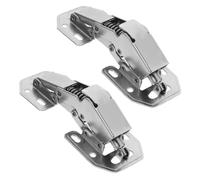 SOPOTUTU 2pcs Stainless Steel Heavy Duty Buffer Hinges for Cabinet Doors Spring Loaded Silent Soft Close Wardrobe and Cupboard Door Hinges with Hydraulic Buffer for Home Use