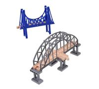 SOPOTUTU 2pcs Track Accessories DIY Bridge Model Railway Expansion Accessory Railway Bridge Train Track Decorative Wooden