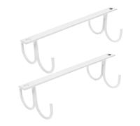 SOPOTUTU 2pcs Under Cabinet Mug Rack Iron Coffee Cup Holder Kitchen Organizer with Hooks Sturdy Space Saving Cup Hooks Minimalist Design for Kitchen Office Living Room