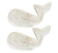 SOPOTUTU 2pcs White Whale Cast Iron Drawer Handles Mediterranean Coastal Cabinet Pulls Retro Nautical Door Knobs for Household Furniture Replacement Easy Install