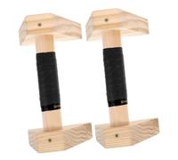 SOPOTUTU 2pcs Wooden Parallette Bars Slip Handles Russian Style Handstand and Training Stands for Home Gym Men and Women Calisthenics Exercise