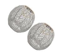 SOPOTUTU 2pcs Woven Pendant Lamp Shades Rustic Imitation Jute Rope Hanging Light Fixtures for Kitchen Dining Living Home Decor