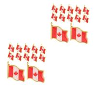 SOPOTUTU 2sets Canada Flag Brooch Pins Metal Lapel Pins for Clothes Jackets and Scarves Adorable Canadian National Flag Accessories for Travel and Events 25pcs*2