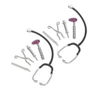 SOPOTUTU 2sets Doctor in The Doll House Mini House Accessory Hospital Accessories Dollhouse Care Tools Mini Doctor Tools Dollhouse Stethoscope Model Silver Alloy