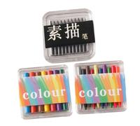 SOPOTUTU 3 Boxes Miniature Colored Pencils Set with Thick and Fine Tips, Mini Sketch Pencils and Crayons for Dollhouse Decoration and Art Accessories