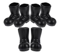 SOPOTUTU 3 Pairs Miniature Santa Claus Boots Christmas Dollhouse Accessories Tiny Plastic Xmas Shoes Decorations for Miniature Christmas Scenes