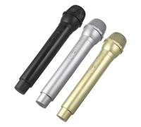 SOPOTUTU 3 Pcs Microphone Prop Plastic Fake Retro Mic for Karaoke Party Dance Shows Birthday Performance Stage Play