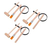 SOPOTUTU 3 Sets Archaeological Digging Tool Kit Educational Excavation with Wooden Hammer Brush Magnifier for Boys Stem Learning Interactive History Exploration