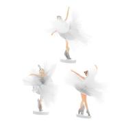SOPOTUTU 3 Sets Ballerina Cake Toppers with Tulle Skirts Creative Girl Cake Ornaments for Birthday Wedding Party Desserts Decorative