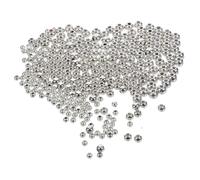SOPOTUTU 300Pcs Fishing Beads Silver Slotted Fly Tying Beads for Sea Fishing Gear Night Round Float Accessories Portable Lure Stoppers for Custom Rigging and Tackle Building