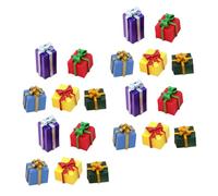 SOPOTUTU 30pcs Miniature Resin Gift Boxes for Christmas Tree Decor Detailed Holiday Ornaments for DIY Crafts Cute Festive Packages for Miniature Scenes and Seasonal Decorations