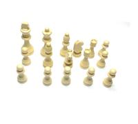 SOPOTUTU 32pcs Wooden International Chess Pieces Large Stylish Classical Replacement Brown White for Beginners Developing Logic and Patience