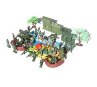 SOPOTUTU 37pcs Military Scene for DIY Soldier Model Playset with Tanks Aircraft Artillery Accessories Imaginative Kit for Boys