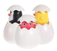 SOPOTUTU 3pcs Bath Floating Squirt Eggs for Adorable Penguin Duck Dinosaur Water Sprinkling Bath Safe Smooth Surface Creative Water Play Random Color