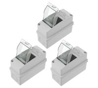 SOPOTUTU 3pcs Electrical Distribution Box with Transparent Cover Outdoor Power Protection Enclosure for Charging Stations Multicircuit Junction Box for Industrial and Residential Use