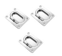 SOPOTUTU 3pcs Grade Stainless Steel Spring-loaded Flush Lift Ring Handles for Boat Deck Hatch Recessed Pull Hardware for Trap Door Latch and Sleek Accessories