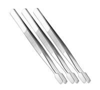 SOPOTUTU 3pcs Stainless Steel Precision Tweezers for Stamp Collecting and Photography Straight Flat Tip Craft Tweezers for Accurate Handling Lightweight Tool for Hobbies and Detailed Work