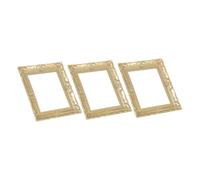 SOPOTUTU 3pcs Vintage Resin Miniature Photo Frames for Dollhouse Décor, Small Retro Picture Frame Ornaments in Gold, Miniature Wall and Tabletop Display Accessories for Dollhouse Crafting
