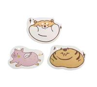 SOPOTUTU 3pcs Wood Pulp Sponge Dishwashing Cloth Set Hanging Loop, Highly Absorbent Compression Sponges for Kitchen Cleaning, Cartoon Cat Pig and Rabbit Designs, Multipurpose Washing