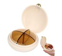 SOPOTUTU 4-Compartment Travel Pill Box Portable Medicine Organizer for Women Tight Seal Suitable for Daily Medication