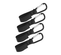 SOPOTUTU 4 Pcs Heavy-Duty Pram Carabiner Clips with Nylon Mountaineering Buckle for Baby Stroller and Wheelchair, Multi-Purpose Hook Hanger to Release Burden During Short Trips