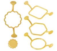 SOPOTUTU 4 Pcs Metal Wax Seal Molds Geometric Shapes Set -, Square, Hexagon, Scalloped for Crafting, Letter Sealing and Candle Wax Stamping