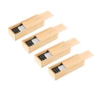 SOPOTUTU 4 Sets Wood Domino Blocks Family Educational Game Accessory Interactive Household for Ages with Convenient Storage Box