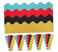 SOPOTUTU 40pcs Glitter Wave Border Paper Decorative Bulletin Board Trim for Classroom Office Door Window Chalkboard Removable Black Blue Green Red Gold Edging for DIY Crafts and Festival