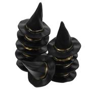 SOPOTUTU 48pcs Miniature Witch Hat Decor for Halloween Party DIY Doll House Accessories Table Centerpiece Cake Topper for Festive Home Decorations and Costume Crafting