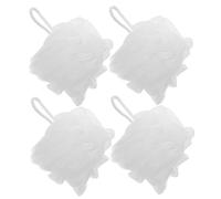 SOPOTUTU 4pcs Bath Bouquet Shower Sponges Body Exfoliator Loofah for Men Women White Bath Shower Balls for Bathroom Spa Use