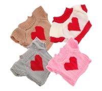 SOPOTUTU 4pcs Bear Doll Outfits Replacement Clothes Set for Stuffed Bears Reusable Doll Costumes with Khaki Red Heart Pink Red Heart and Collectibles