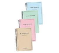 SOPOTUTU 4pcs Coil Notepads with Ruled Pages for Students Schedule Planner and Planning Handbook in Blue Yellow Pink and Green Spiral Design for Organized Notes and Daily Tasks