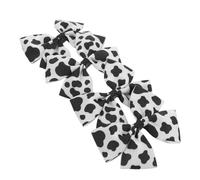 SOPOTUTU 4pcs Cow Print Hair Bows Clips for Comfortable Black White Milk Cow Bow Alligator Barrettes Non-tug Hair Accessories for Stylish and Gentle Sensitive Skin