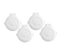 SOPOTUTU 4pcs Electrical Button Protective Covers with Adhesive Tape Mechanical Safety Locks for Home Appliances Prevent Pressing Devices Non-damaging White Start Protection