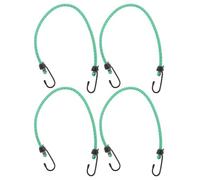 SOPOTUTU 4Pcs Green 60Cm Elastic Bungee Straps with Double Hooks, Wear-Resistant Rubber Tie-Down Ropes for Bicycle Luggage, Camping, and Outdoor Cargo Securement