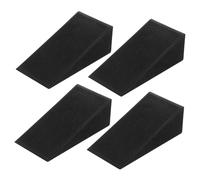 SOPOTUTU 4pcs Heavy Duty Rubber Wheel Chocks Black Slip Trailer Blocks for Cars Rv Trucks Portable Tire Stopper with Protective Pad for Secure Parking and Travel Stability