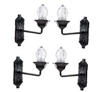 SOPOTUTU 4pcs Mini Luminous Wall Lamps for Sand Table Model Compact Decorative Lighting for Mini Houses Warm Yellow Light Easy to Install for DIY Craft Projects