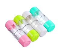 SOPOTUTU 4pcs Mini Rgp Lens Case Set Protective Hard Lens Storage Box in Pink White Blue and Green for Travel and Home Use