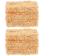 SOPOTUTU 4Pcs Mini Square Haystack Model for Dollhouse Decoration, DIY Mini Hayrick Ornament Set with String, Farm Harvest Scene Accessory for Christmas and Party Decor