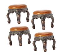 SOPOTUTU 4pcs Miniature Round Stool Doll House Furniture Vintage Style Adornments for Living Room Bedroom Kitchen Material Comfortable Use Creative Design