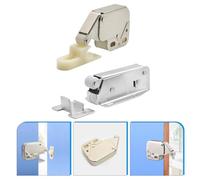 SOPOTUTU 4PCS Push to Open Cabinet Door Latch Locks with Elephant Trunk Hook Hidden Self-Closing Bolt Lock for Cupboard and Gate, Small and Large Sizes for Secure Indoor Use