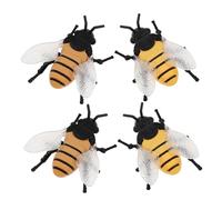 SOPOTUTU 4pcs Realistic Wind-up Bee Manual Metal Jumping Insect Figures for Adults Lifelike Beetle Model Simulation Insect Fly for Halloween Party Favors and Crafting