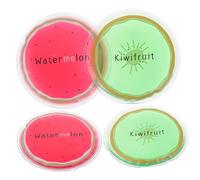 SOPOTUTU 4Pcs Reusable Round Gel Ice Packs for Injuries Colored Cold Packs for Relief and Muscle Swelling Management with Cute Fruit Design