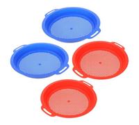 SOPOTUTU 4pcs Sand Sifters Plastic Beach for Shells and Sand Sifting Lightweight and Compact Strainers for Outdoor Gardening Travel and Beach Party Fun